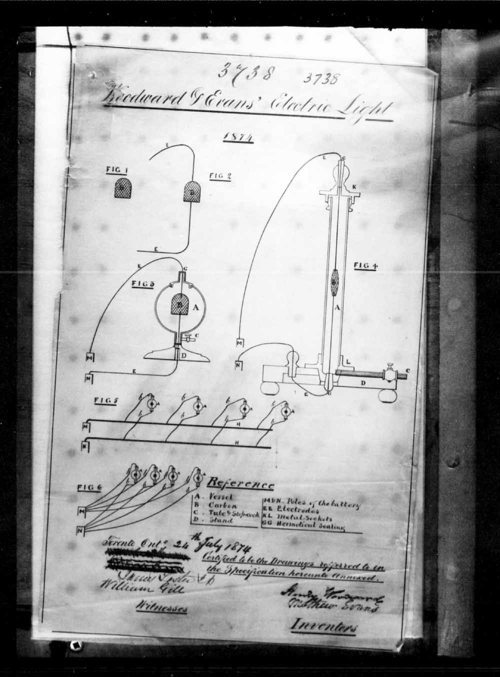 На фото: чертеж из патента Вудварда и Эванса 1874 года.